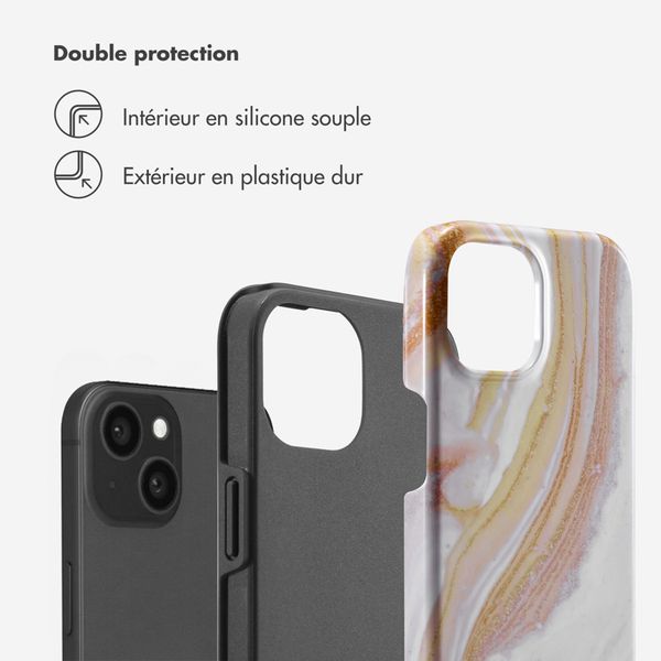 Selencia Coque arrière Vivid Apple iPhone 15 - Chic Marble Gold