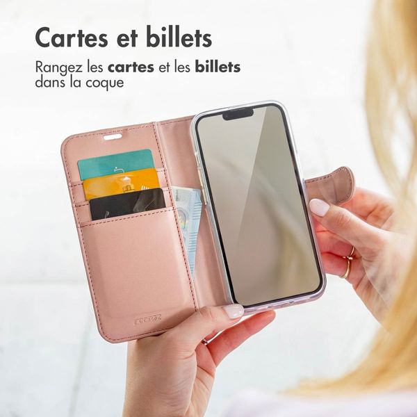 Accezz Étui de télephone Wallet Apple iPhone 14 Pro Max - Rose Doré