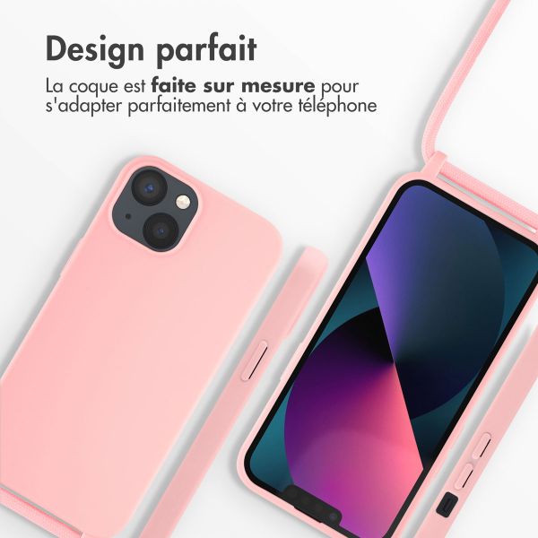 imoshion Coque en silicone avec cordon Apple iPhone 13 - Rose