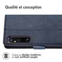 imoshion Étui de télephone portefeuille de luxe Sony Xperia 1 V - Bleu foncé