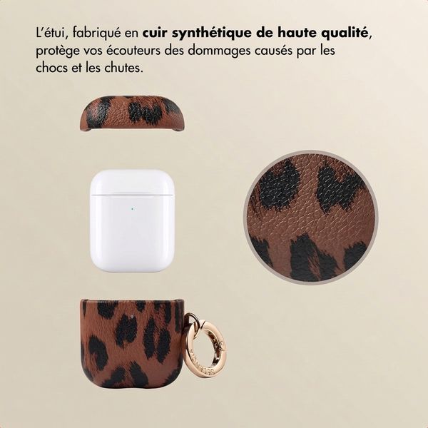 Selencia Coque Sabi motif panthère  Apple Airpods 1 / 2 - Mocha Brown