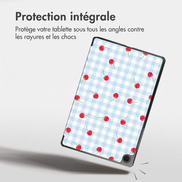 imoshion Coque tablette Design Trifold Samsung Galaxy Tab A11 Plus / A9 Plus - Cherry Check