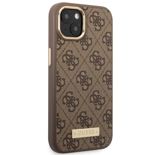 Guess Coque 4G Logo Monogram MagSafe Apple iPhone 14 - Marron
