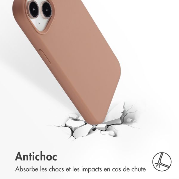 Accezz Coque Liquid Silicone avec MagSafe Apple iPhone 13 Pro Max - Marron clair