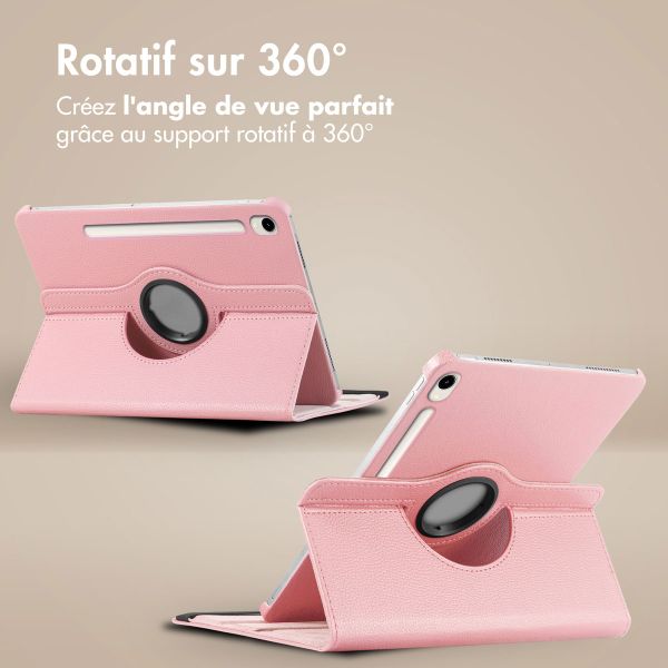 imoshion Coque tablette rotatif à 360° Samsung Galaxy Tab S9 11.0 pouces / S10 Lite / S10 FE / S9 FE 10.9 pouces - Rose