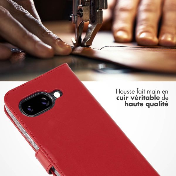 Selencia Étui portefeuille en cuir véritable Google Pixel 9A - Rouge