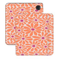 imoshion Design Slim Hard Sleepcover avec support Kobo Libra Colour - Orange Flowers Connect