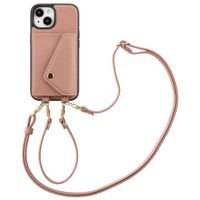 Selencia Coque de télephone Sera avec cordon et porte-cartes enveloppe Apple iPhone 15 - Old Pink