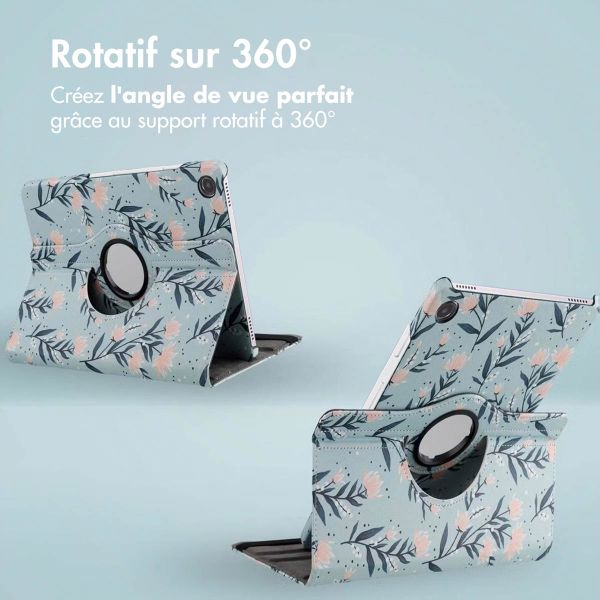 imoshion Coque tablette Design rotatif à 360° Samsung Galaxy Tab A9 Plus - Flowers