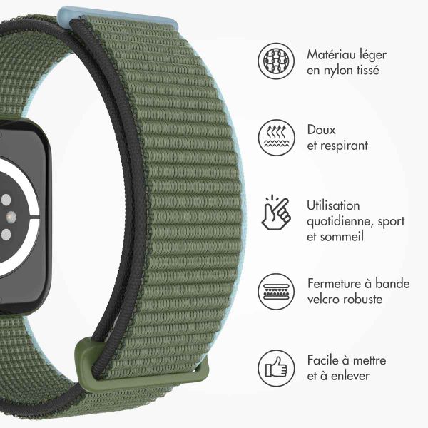 imoshion Bracelet en nylon Apple Watch | 44/45/46/49 mm - Dark Olive