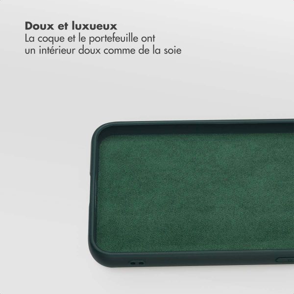 Selencia Étui portefeuille amovible Olyn avec MagSafe Samsung Galaxy S25 / S24 - Vert