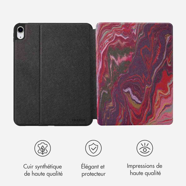 Selencia Coque tablette Vivid Apple iPad 11 (2025) 11 pouces A16 / iPad 10 (2022) 10.9 pouces - Marble Plum