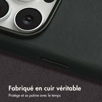 Accezz Coque MagSafe en cuir vintage Apple iPhone 16 Pro - Smokey Green