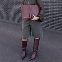 Selencia Pochette ordinateur Croco 15-16 pouces - Burgundy