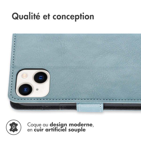 imoshion Étui de télephone portefeuille de luxe Apple iPhone 15 - Bleu clair