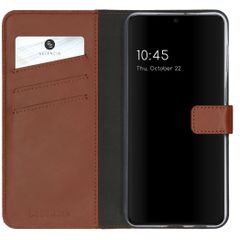 Selencia Étui portefeuille en cuir véritable Samsung Galaxy S21 Plus - Marron clair