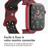 imoshion Bracelet Sport⁺ en silicone Apple Watch | 44/45/46/49 mm - Taille S/M - Wine Red & Black