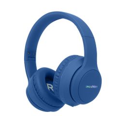 imoshion Casque sans fil pour enfants LED Light - Limiteur de décibels - Avec câble AUX - Cobalt Blue
