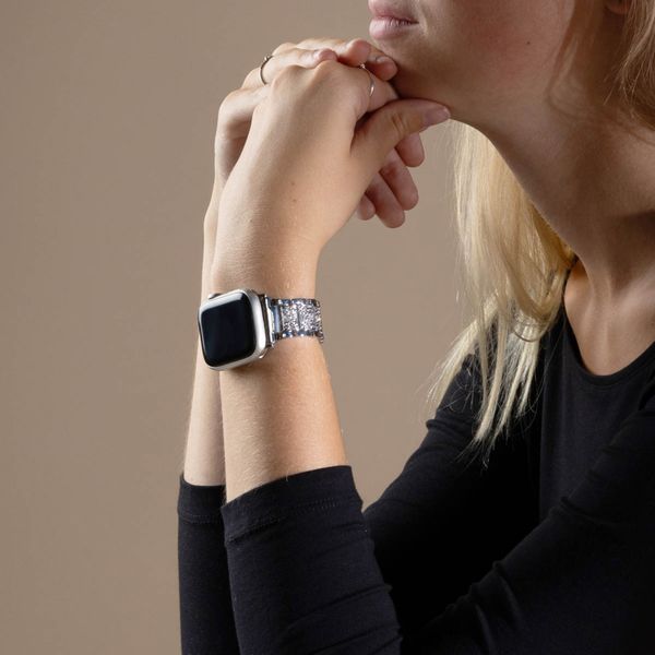 Selencia Bracelet à maillons scintillants Apple Watch | 38/40/41/42 mm - Argent