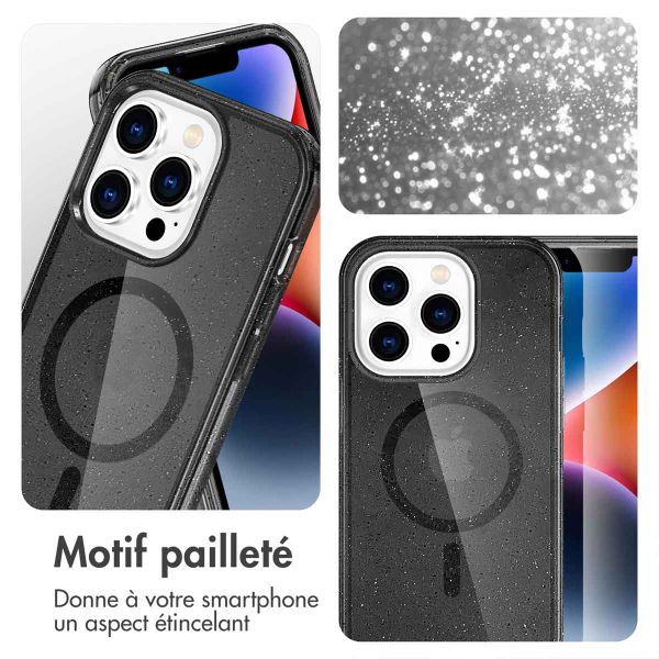 imoshion Coque Pailletée avec MagSafe Apple iPhone 14 Pro Max - Glitter Noir