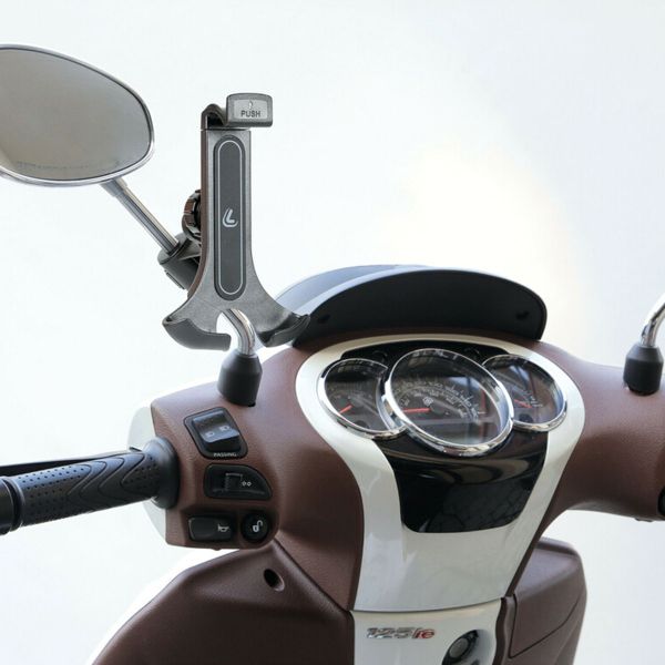 Lampa Support de téléphone Smart Flow pour scooter - Rotation à 360° - Fixation sur rétroviseur et pare-brise - Noir