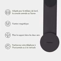imoshion Support de téléphone flexible pour voiture - Magnétique - Tableau de bord/Écran - Noir