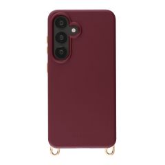 Selencia Coque arrière Rivièra avec MagSafe avec crochets amovibles Samsung Galaxy S25 / S24 - Bold Burgundy