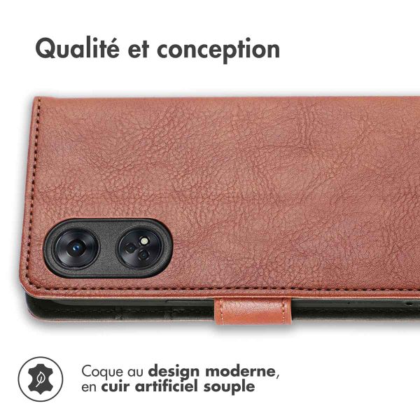 imoshion Étui de télephone portefeuille de luxe Oppo Reno 8 T (4G) - Marron