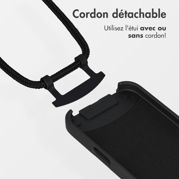 imoshion Coque arrière Color avec cordon amovible et MagSafe Apple iPhone 17 Pro - Noir