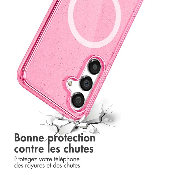 imoshion Coque Pailletée avec MagSafe Samsung Galaxy S25 - Paillettes Rose