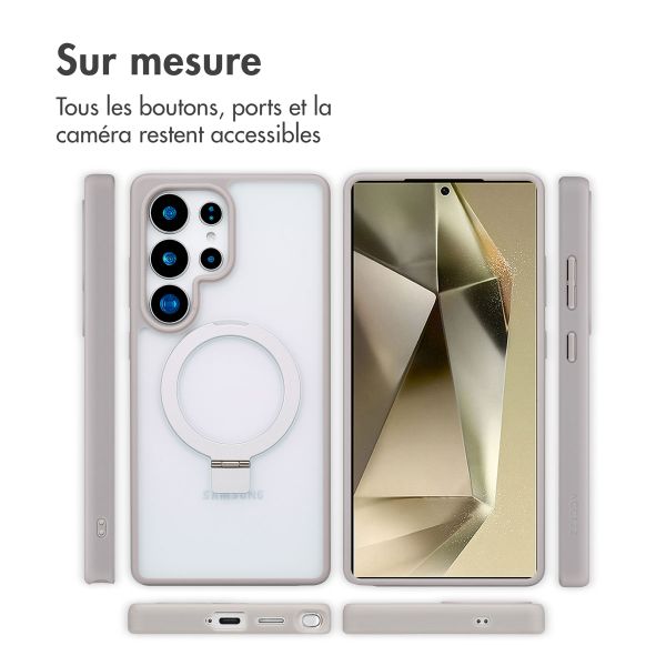 Accezz Coque Ring Stand avec MagSafe Samsung Galaxy S25 Ultra - Gris