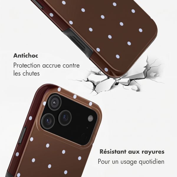 Selencia Coque arrière Vivid Apple iPhone 17 Pro - Happy Dots Chocolate