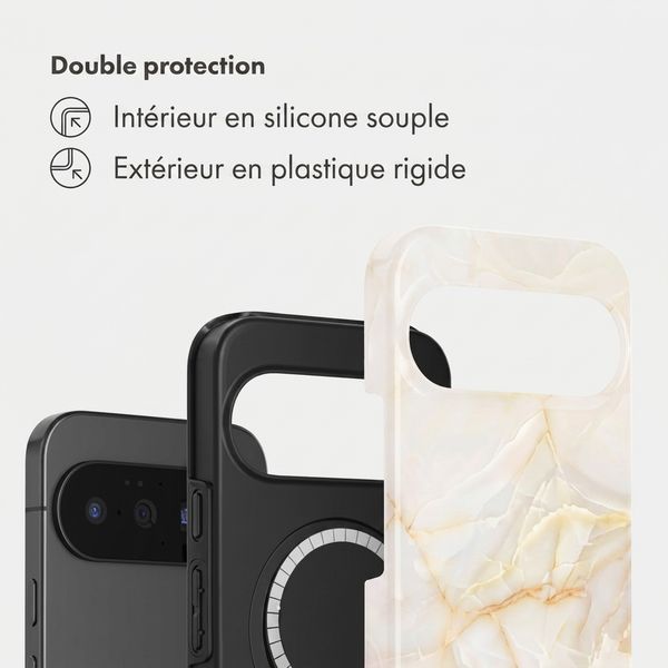Selencia Coque arrière Vivid avec MagSafe Google Pixel 11 - Golden Beige Marble
