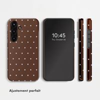 Selencia Coque arrière Vivid Samsung Galaxy S25 - Happy Dots Chocolate