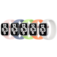 Apple 5 Pack Bracelet Boucle unique en Silicone Apple Watch | 38/40/41/42 mm - Taille 4 - Light Pink/ Winter Blue/ Sprout Green/ Orange Sorbet/ White