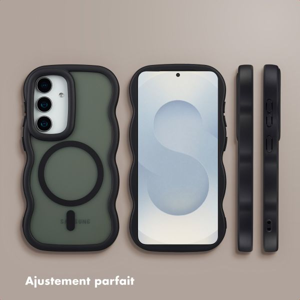 Selencia Coque arrière Wavy avec MagSafe Samsung Galaxy S25 / S24 - Noir