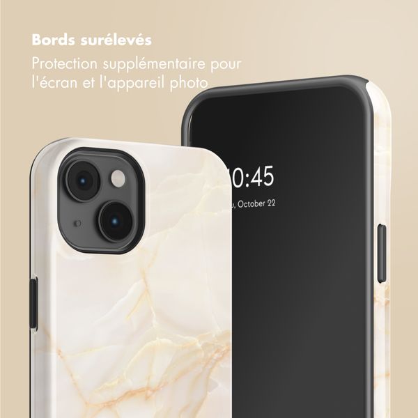 Selencia Coque arrière Vivid avec MagSafe Apple iPhone 14 - Golden Beige Marble