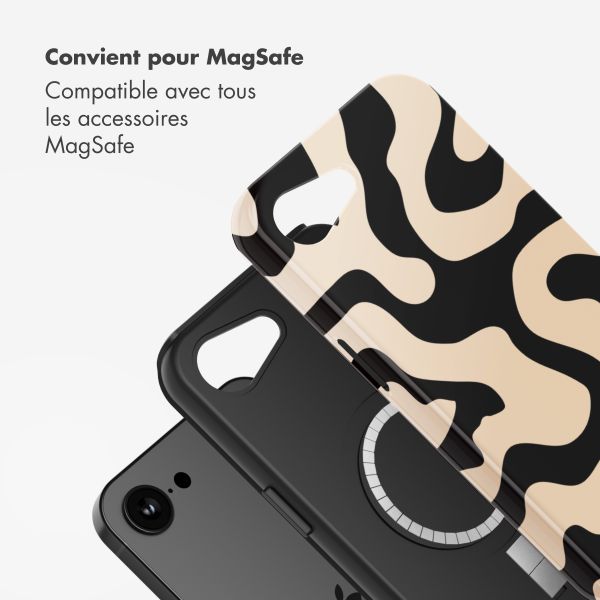Selencia Coque arrière Vivid avec MagSafe Apple iPhone 17e / 16e - Art Wave Black
