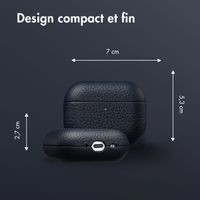 Accezz Coque en cuir véritable  Apple Airpods Pro 3 - Bleu foncé