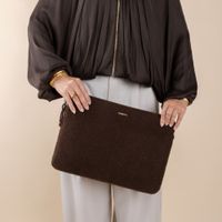 Selencia Housse laptop teddy 15-16 pouces - Choco Brown