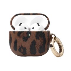 Selencia Coque Sabi motif panthère  Apple Airpods 4 - Mocha Brown