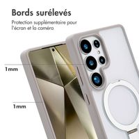 Accezz Coque Ring Stand avec MagSafe Samsung Galaxy S25 Ultra - Gris