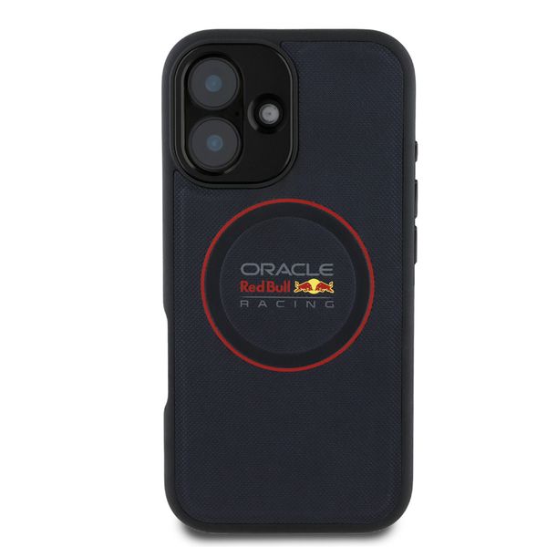 Red Bull Racing Coque en cuir PU maillé MagSafe Apple iPhone 16 - Navy