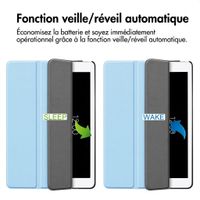 imoshion Coque tablette Trifold Apple iPad 9 (2021) 10.2 pouces / iPad 8 (2020) 10.2 pouces / iPad 7 (2019) 10.2 pouces - Bleu clair