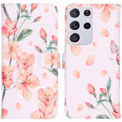 imoshion Design Softcase Bookcase Samsung Galaxy S21 Ultra - Blossom Watercolor