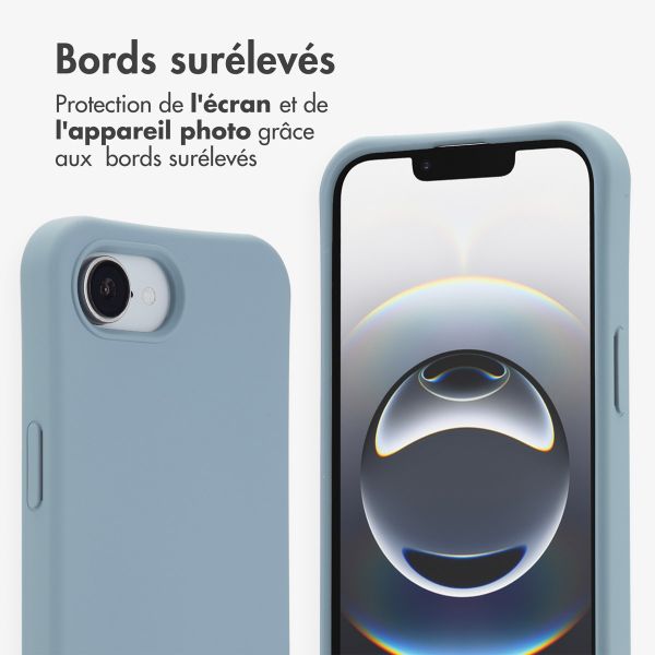 imoshion Coque arrière Color avec cordon amovible et MagSafe Apple iPhone 17e / 16e - Ash Blue