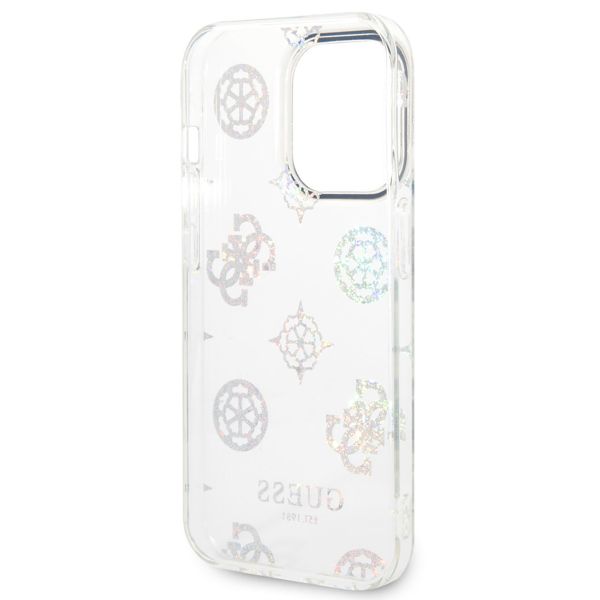 Guess Coque Peony Glitter Apple iPhone 14 Pro - Blanc