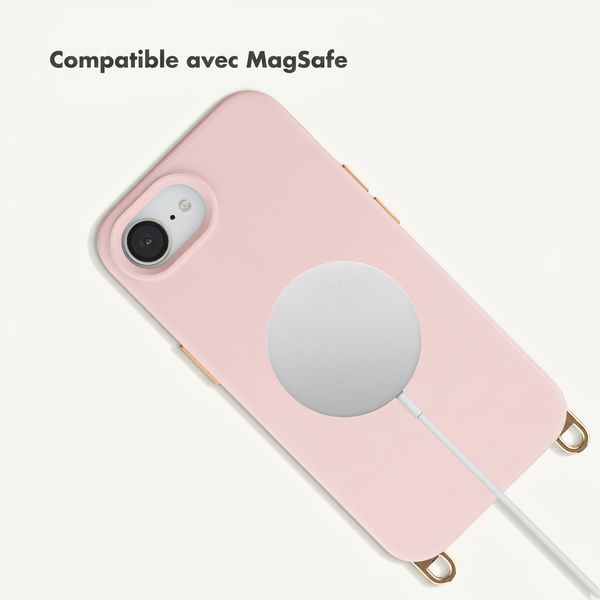 Selencia Coque arrière Rivièra avec MagSafe avec crochets amovibles Apple iPhone 17e / 16e - Sorbet Pink