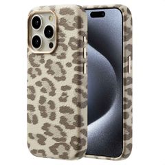 Selencia Coque Sabi imprimé panthère avec MagSafe Apple iPhone 15 Pro - Soft Ivory