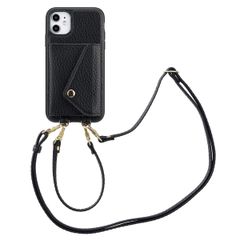 Selencia Coque de télephone Sera avec cordon et porte-cartes enveloppe Apple iPhone 11 - Noir